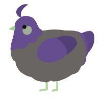 A grey and overcast chicken with a head pattern