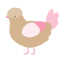 A beige and rose chicken
