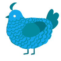 A sky and sea chicken with a lace pattern