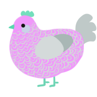 A lavender and silver chicken with a double-lace pattern