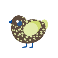A bark and lemon chicken with a speckle pattern