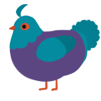 Helios, a overcast and sea chicken with a head pattern