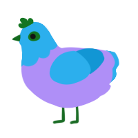 3958, a lilac and sky chicken with a head pattern