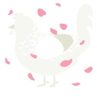 A white chicken with a half-lace pattern