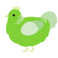 A grass and gluppy chicken with a neck-band pattern