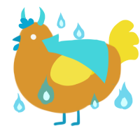 Shock Value, a orange and yellow chicken