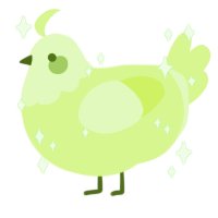 A apple chicken with a head pattern