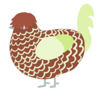 Gingerbread, a russet and apple chicken with a lace pattern