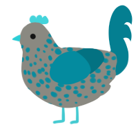 A ash and sea chicken with a speckle pattern