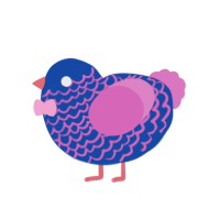 A honey and viridian chicken with a lace pattern