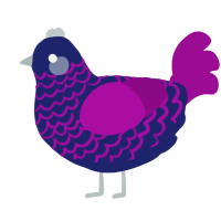A navy and plum chicken with a lace pattern