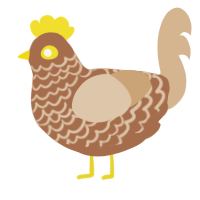 A brown and beige chicken with a lace pattern