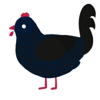 A tumblr and black chicken with a double-lace pattern