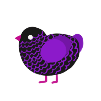 A sable and violet chicken with a lace pattern