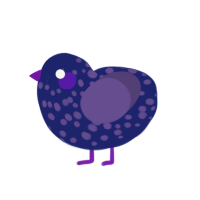 A navy and overcast chicken with a speckle pattern