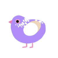 A lilac and cream chicken with a neck-speckle pattern