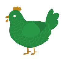 A viridian chicken with a lace pattern