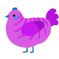 A orchid and amethyst chicken with a half-bar pattern