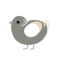 A ash and cream chicken with a neck-band pattern