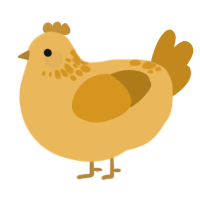 A honey and ochre chicken with a neck-speckle pattern