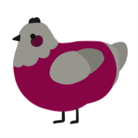 A maroon and ash chicken with a head pattern