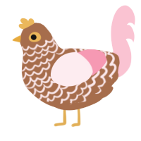 A brown and rose chicken with a lace pattern