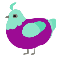 Grape Mint, a plum and mint chicken with a head pattern