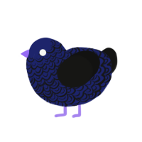 A navy and black chicken with a double-lace pattern