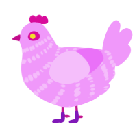 Vidonya, a lavender chicken with a bar pattern