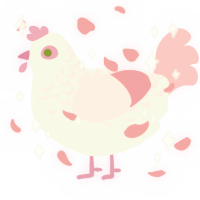 A white and rose chicken with a half-lace pattern