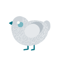 A mist chicken with a double-lace pattern
