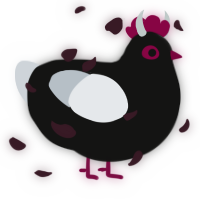A black and mist chicken