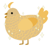 A beige and honey chicken with a lace pattern