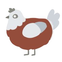 A russet and mist chicken with a head pattern