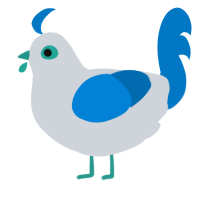 A mist and sapphire chicken
