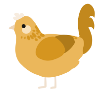 A honey and ochre chicken with a neck-speckle pattern