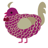 A plum and ash chicken with a lace pattern