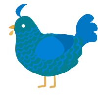 A sea and sapphire chicken with a lace pattern
