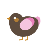 A bark and pink chicken