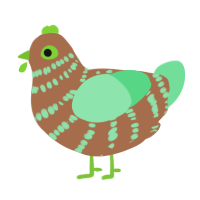 A brown and spring chicken with a bar pattern