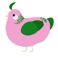 A pink and leaf chicken with a neck-band pattern