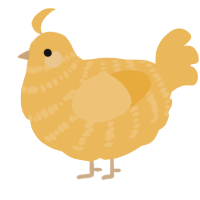 A honey chicken with a bar pattern