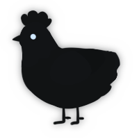 Blackstar, a black chicken with a head pattern