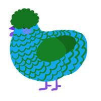 A sky and leaf chicken with a lace pattern
