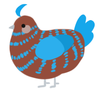 A russet and sky chicken with a bar pattern