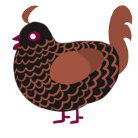 A sable and russet chicken with a lace pattern
