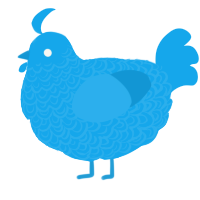 A sky and sapphire chicken with a double-lace pattern