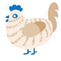 Napoléon, a cream and beige chicken with a bar pattern