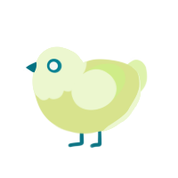 A lemon and apple chicken with a head pattern