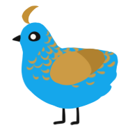 ChicKintsugi, a sky and gold chicken with a half-lace pattern
